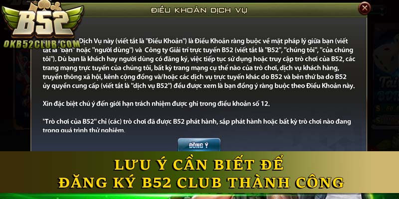 Lưu ý cần biết để đăng ký B52 Club thành công Lưu ý cần biết để đăng ký B52 Club thành công